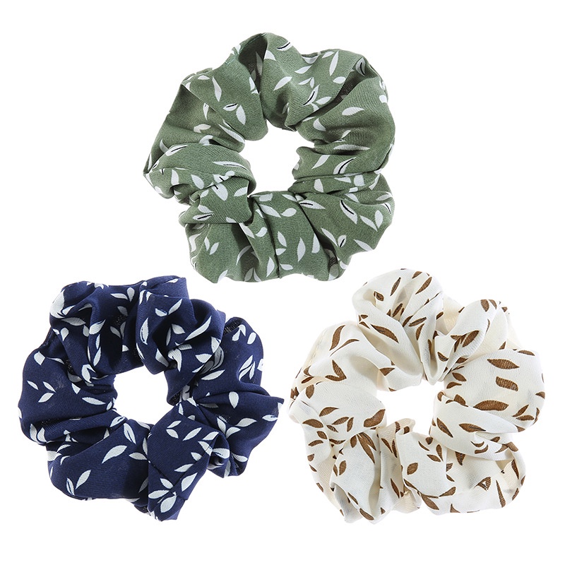 Dây buộc tóc vải chiffon mềm không nhăn HD60 họa tiết lá