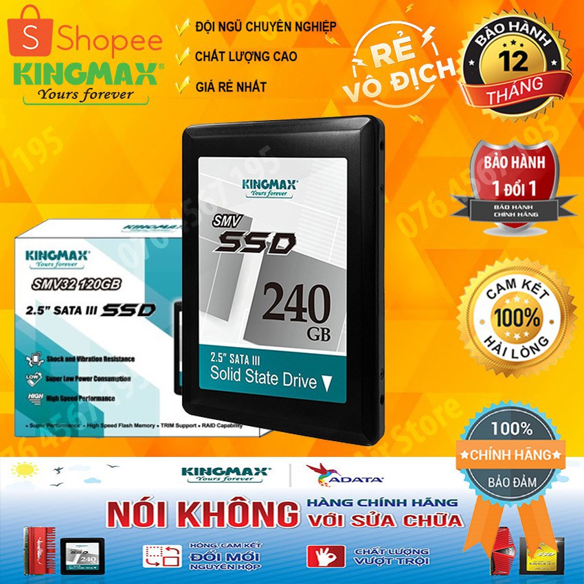 Ổ CỨNG SSD 240GB / 120GB KINGMAX Sata III 2.5Inch SMV32 - HÀNG CHÍNH HÃNG