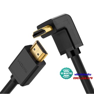 Cáp HDMI 1M Tròn, Bẻ Góc 90 Độ (Lên) Chính Hãng Ugreen 10120