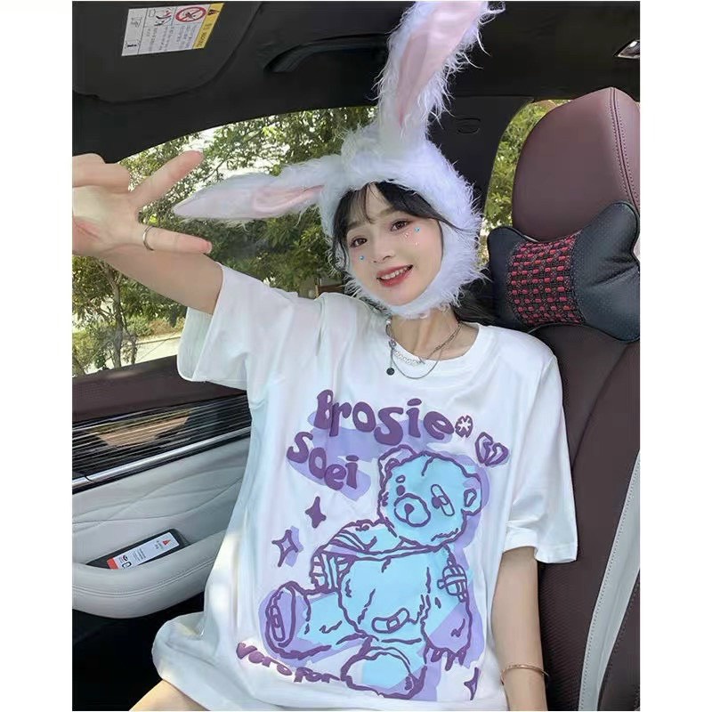 [ IN NỔI ] Áo thun in gấu Brosie 3 màu From rộng Unisex