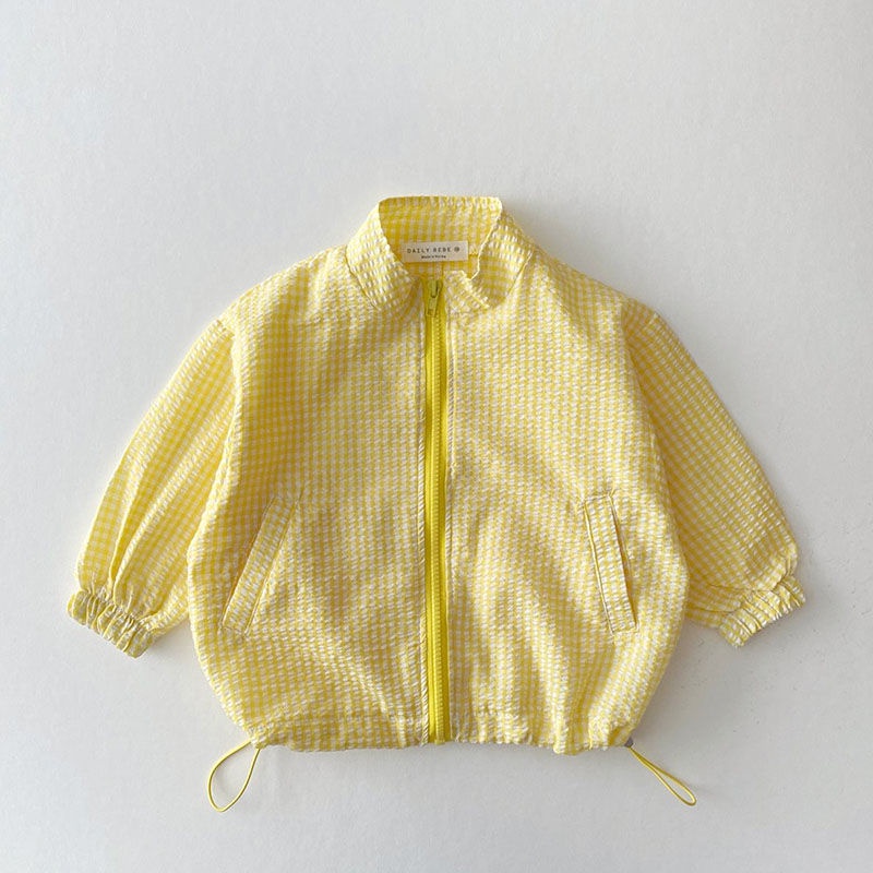 Áo Khoác Cardigan Mỏng Sọc Ca Rô Chống Nắng Thoáng Khí Thời Trang Mùa Hè Dành Cho Trẻ