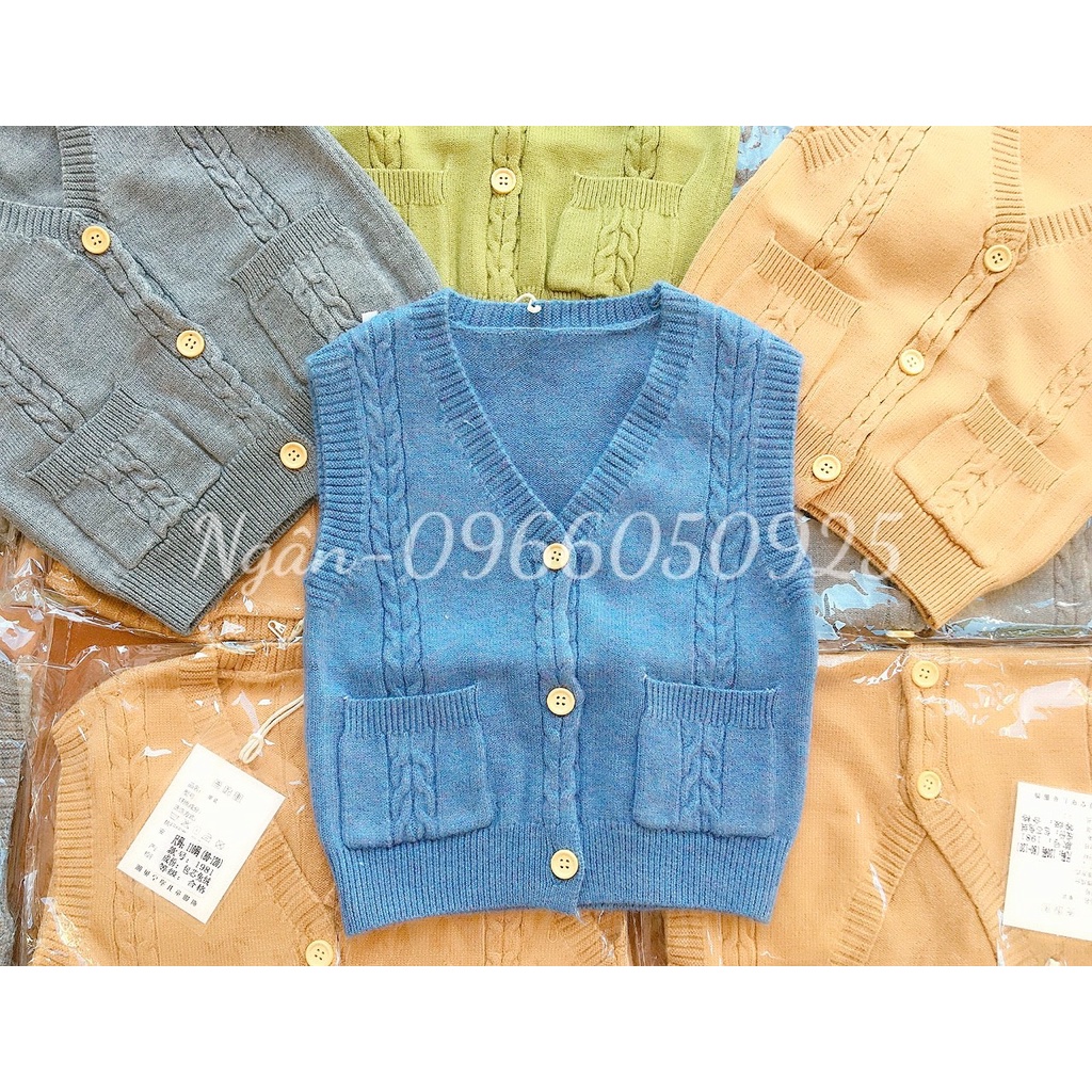 Áo Len Ba Lỗ Có Mũ, Áo Len Ghile Cho Bé Trai Size 80-120(1-5 tuổi)