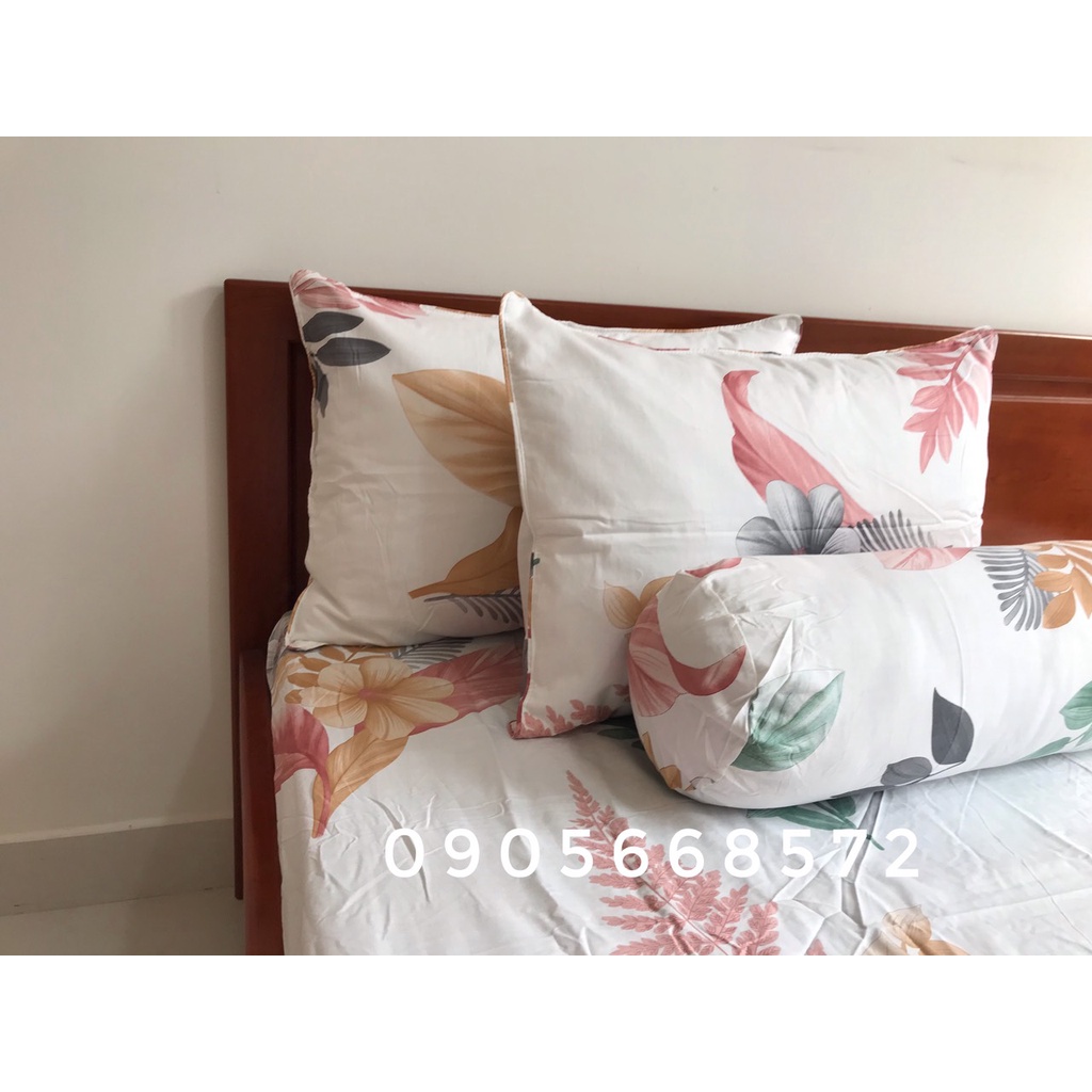 Bộ ga gối 100% coton Hàn Quốc rất đẹp, dày dặn, thấm hút tốt