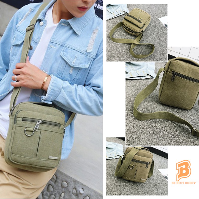 Túi đeo chéo Nam Vintage Canvas Túi đeo chéo nhỏ