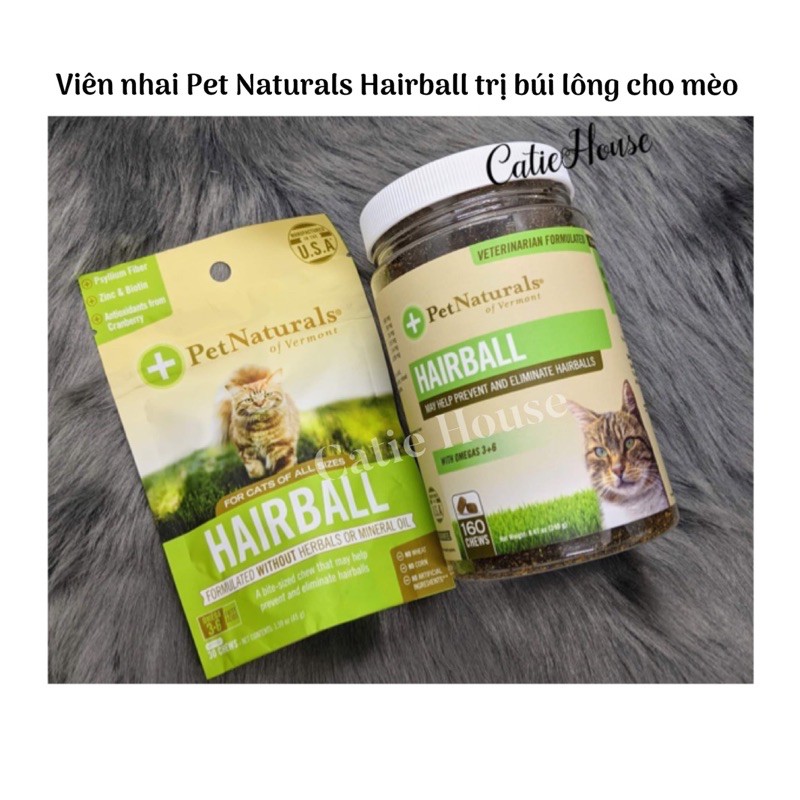 [Giao ngay HOẢ TỐC] Viên nhai Pet Naturals Of Vermont Hairball búi lông cho mèo - Pet Naturals Hairball
