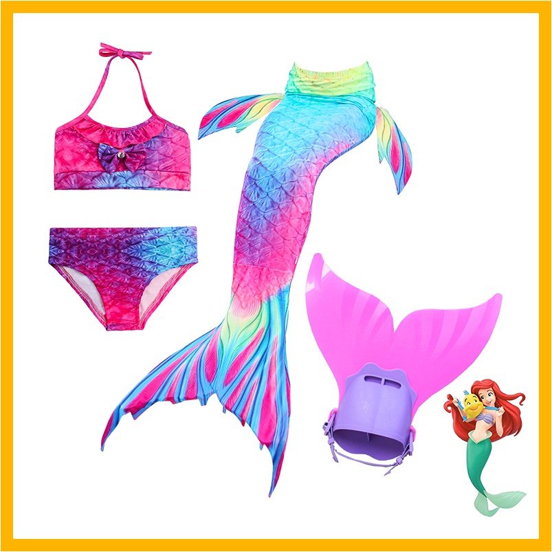Nàng tiên cá cho bé gái quần áo tắm bikini hóa trang đi biển siêu xinh E141
