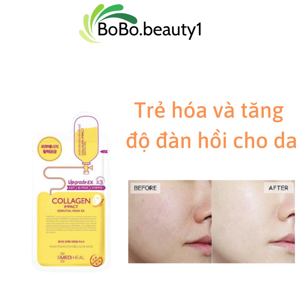 Mặt nạ giấy Mediheal dưỡng trắng sáng da Hàn Quốc mask giảm mụn cấp ẩm nâng cơ chống lão hóa mờ nếp nhăn