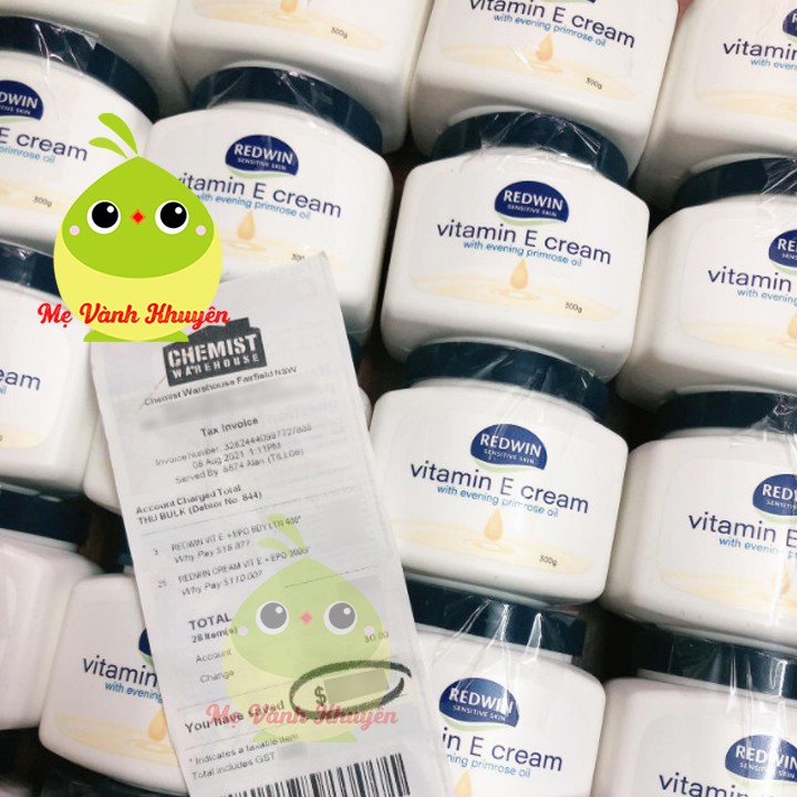 Kem dưỡng da vitamin E và tinh dầu hoa anh thảo Redwin, Úc