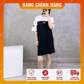 Váy thun Adidas - Váy dáng suông phối màu trắng đen - Full tag code Cambodia