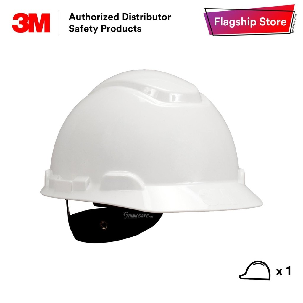 Mũ bảo hộ 3M H701R Nón bảo hộ nhựa HDPE siêu cứng, khóa vặn, dây nón co giãn, lồng nón 4 chấu điều chỉnh được độ cao