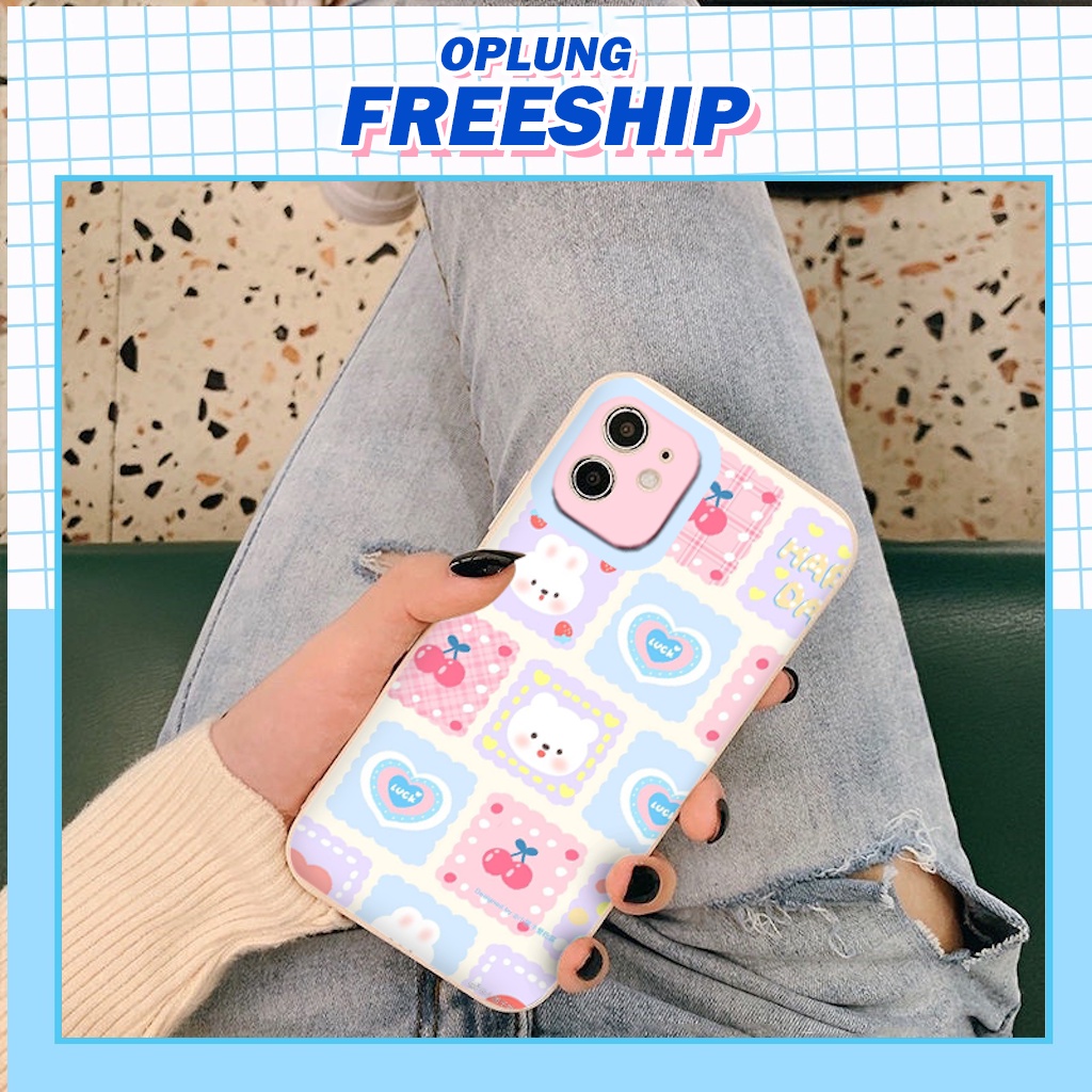 Ốp Iphone ⚡𝐅𝐑𝐄𝐄 𝐒𝐇𝐈𝐏⚡️ Ốp LƯNG IPHONE Caro thỏ gấu baby vuông 6s/6plus/7/7plus/xsmax/11/11promax/12/13pro/promax