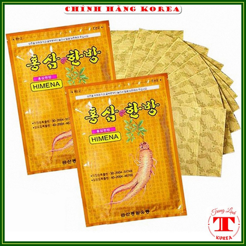Cao dán hồng sâm Himena hàn quốc, gói 20 miếng - Cao dán sâm chính hãng Korea, tranglinh