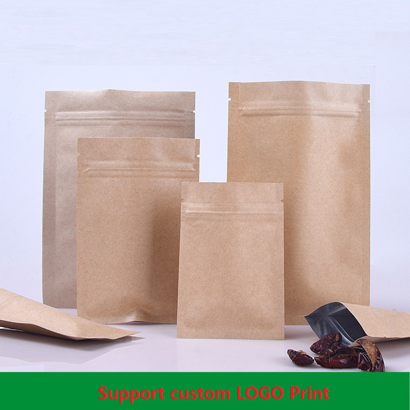 100 Chiếc Túi Giấy Kraft Giấy Kraft PET Nhôm Lá CPP Hợp Chất Mặt Trước / Sau Giấy kraft Giữ Nhiệt Kh