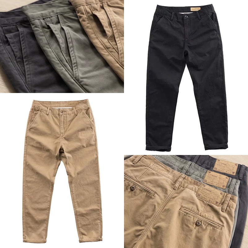 Quần Dài Màu Trơn Dáng Rộng Phong Cách Retro Thời Trang Hàn Quốc Cho Nam Size S-3xl