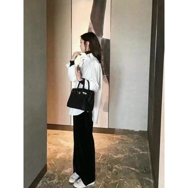 [AMANDA] Áo sơ mi nữ trắng dài tay chất lụa hàn oversize. Áo sơ mi đuôi tôm nhiều màu (freesize) | BigBuy360 - bigbuy360.vn
