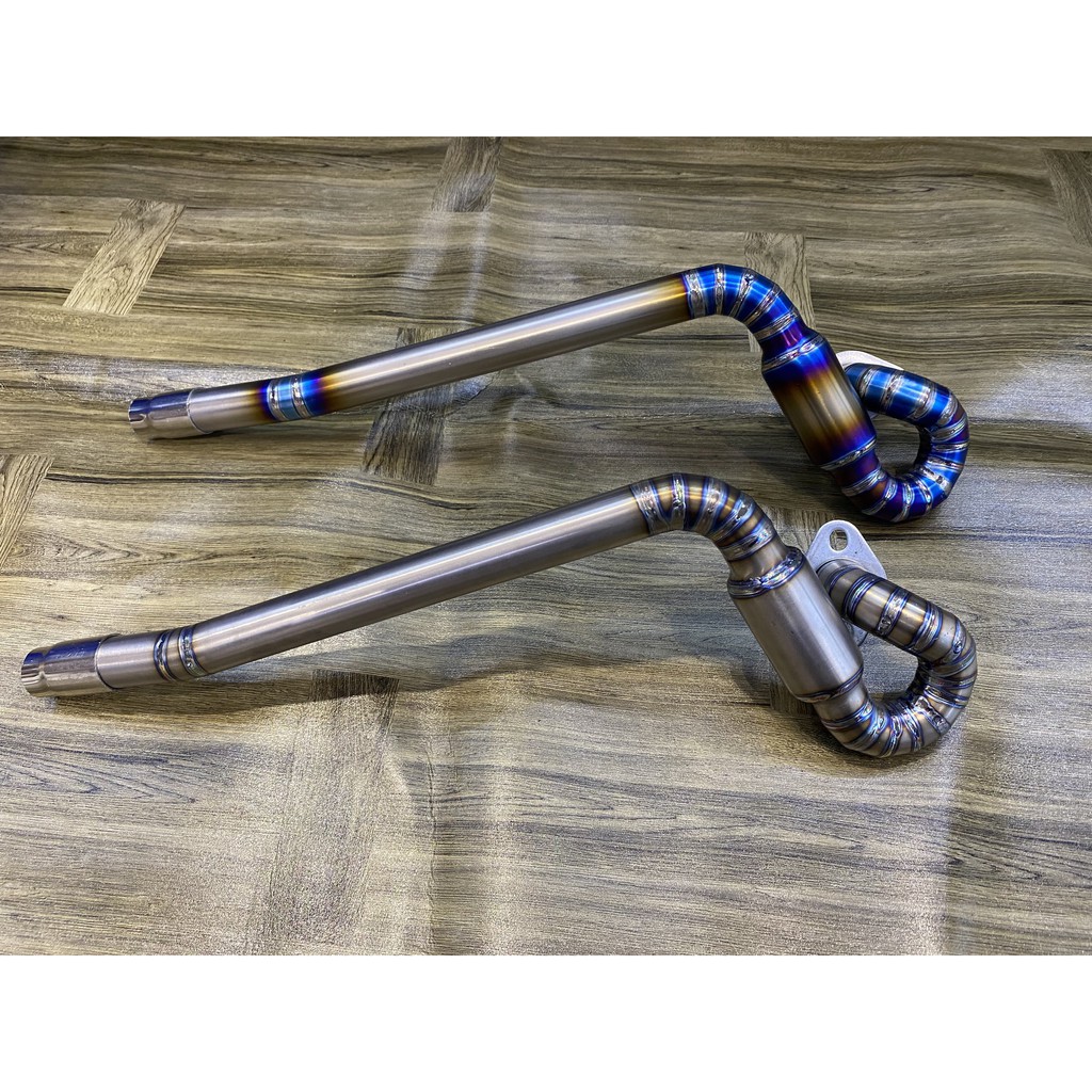 Cổ Pô Titan Bầu Hơi Xoắn  Lên Màu Sẵn dành cho các dòng xe wave dream sirius S110 Rsx Future bảo hành 3 năm