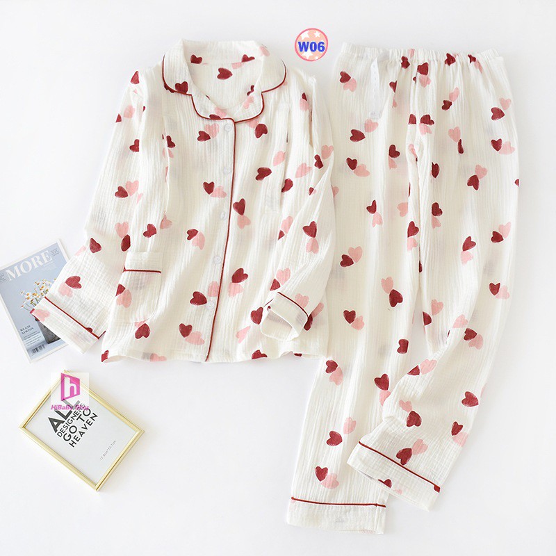 Pijama Sau Sinh (Vải Xô nhật) Mặc hè cực mát W06