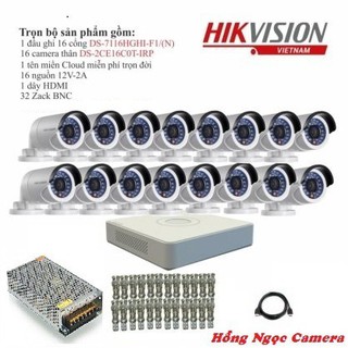 Trọn bộ 16 camera quan sát hikvision tvi 1 megapixel ds-2ce16c0t-ir 720hd