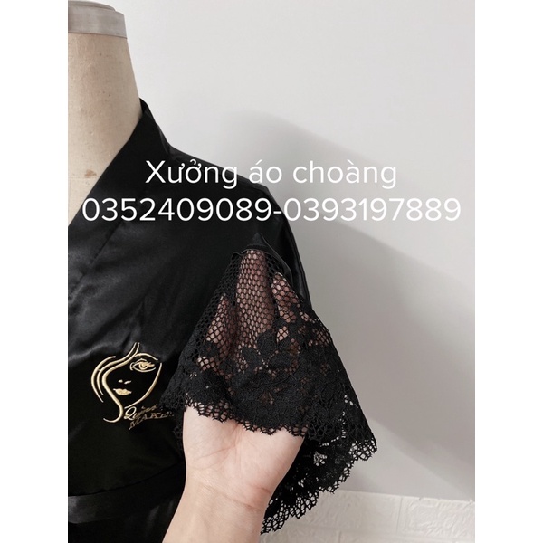 Áo choàng lụa phối ren tay makeup-salon-spa-studio