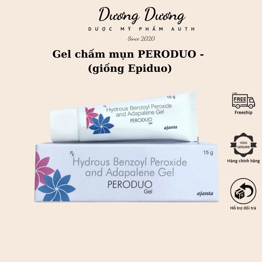 Gel Ngăn Ngừa Mụn Viêm, Mụn Trứng Cá - Peroduo Hydrous Benzoyl Peroxide And Adapalene Gel 15g