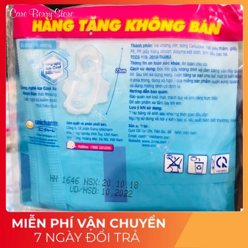 Set 2 miếng băng vệ sinh Diana Sensi Cool Fresh siêu mỏng cánh