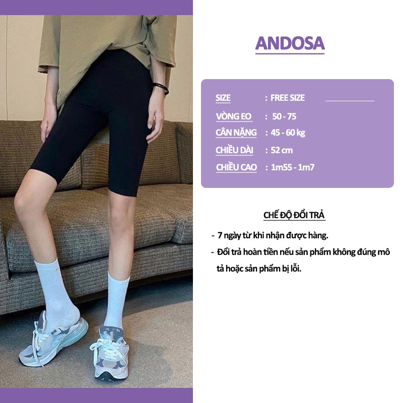 Quần legging nữ lửng ngố HffM cao cấp hàng chuẩn xuất khẩu thun cotton dày dặn cạp cao nâng mông ANDOSA HM03