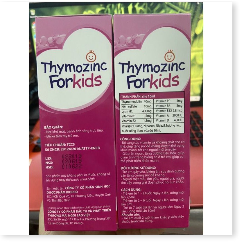 Thymozinc forkids giúp bé ăn ngon ngủ tốt, tăng cường tiêu hóa và sức đề kháng giúp bé thông minh, hỗ trợ bé kén ăn