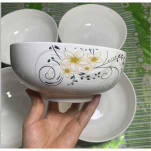 COMBO 5 Tô sứ bầu 025 cao cấp Bát Bảo hoa mai vàng đk 20cm,  bền – đẹp – rẻ, Since_1977