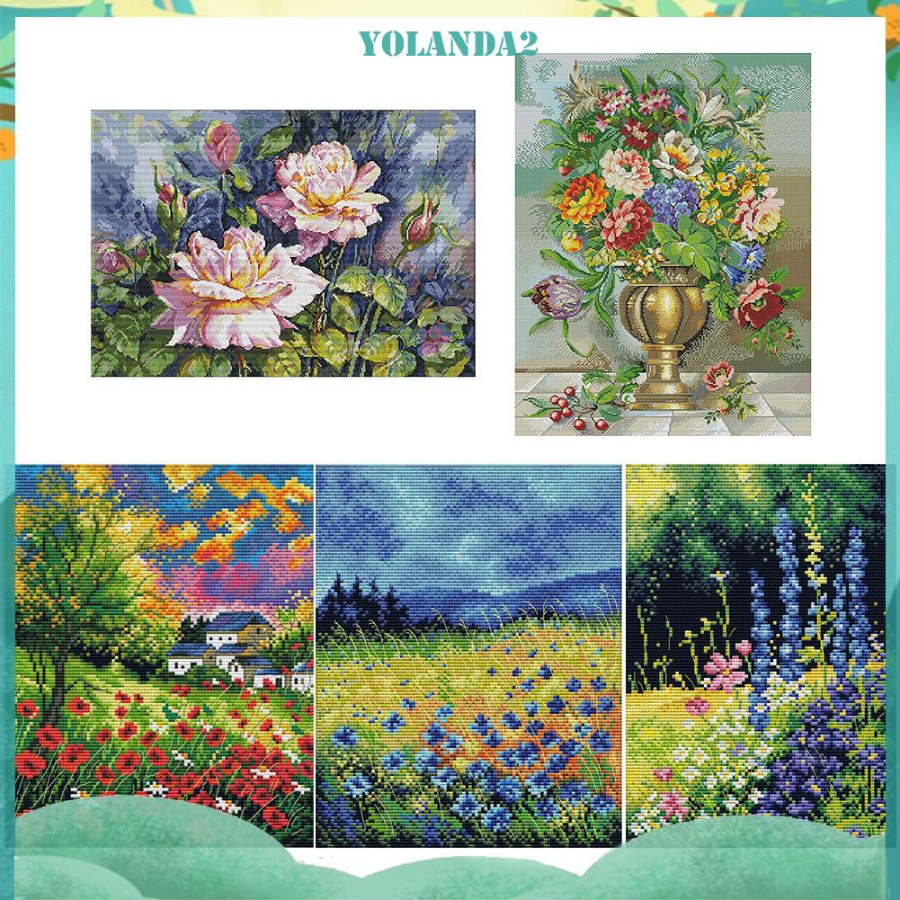 Tranh Thêu Chữ Thập 14ct Hình Bông Hoa