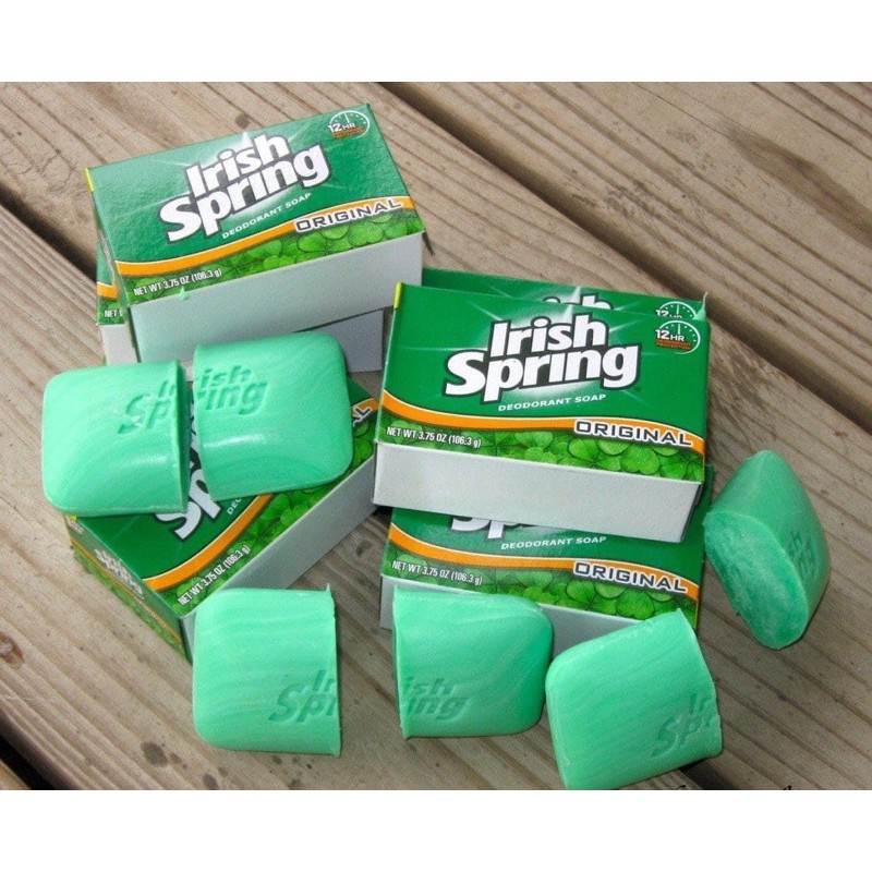 Xà bông cục diệt khuẩn Irish Spring Deodorant Soap Original 113g của Mỹ