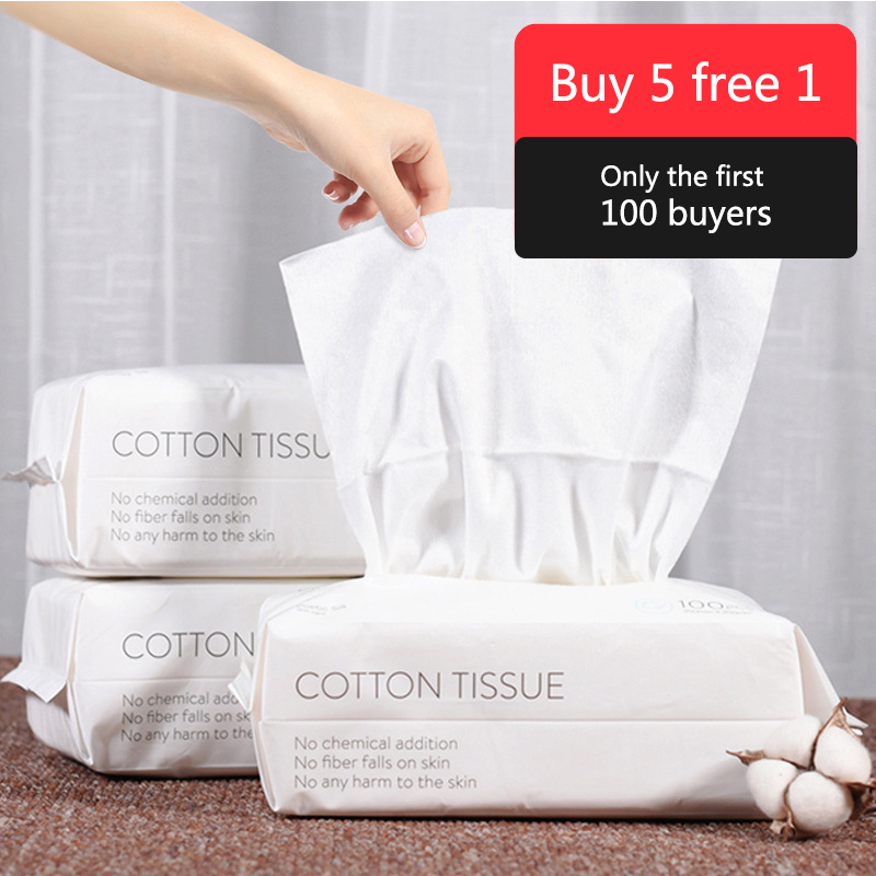 (Mua 5 Tặng 1) Khăn Cotton Tẩy Trang Dùng Một Lần