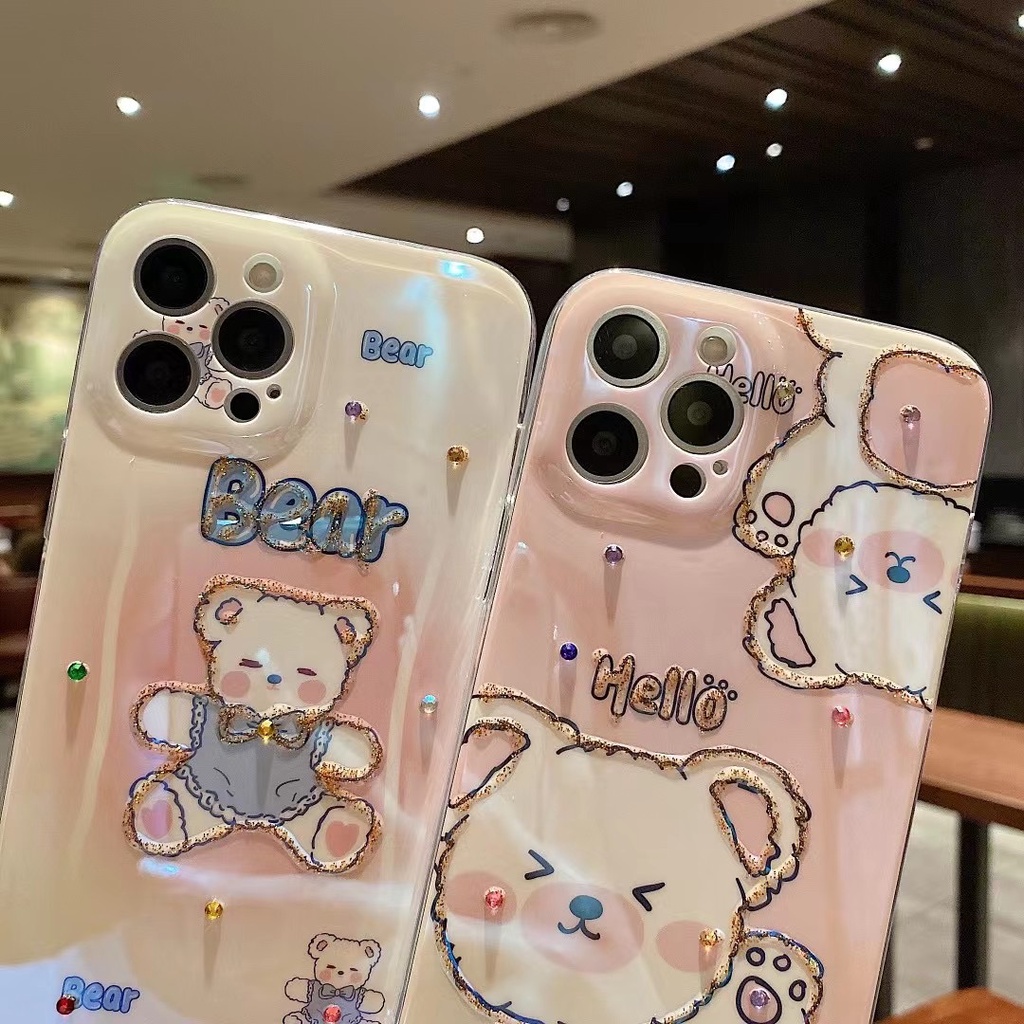 Ốp Điện Thoại Hình Gấu Cho iPhone 14 Pro Max 14 Plus 13 Pro Max 12 Pro Max 12 Mini 11 Pro Max 6 6s 7 8 Plus SE 2020 Xs Max XR