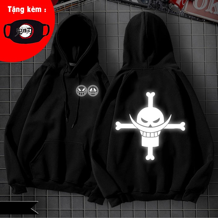🔥SALE SỐC🔥 Áo khoác hoodie đen Râu Trắng - áo One Piece đẹp nhất rẻ chất lượng