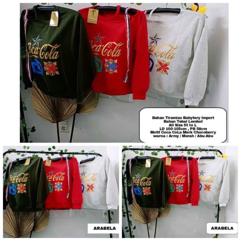 Áo Sweater Nữ In Chữ Coca Cola