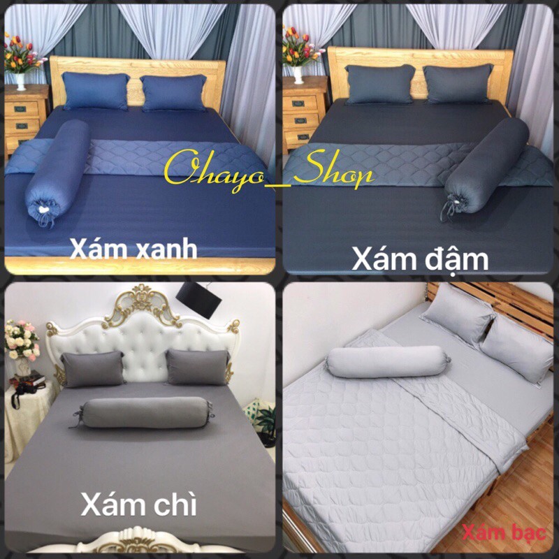 Trọn bộ drap thun❤️FREESHIP❤️ga thun Hàn Quốc( 01 ga, 3 Áo gối, 01 chăn) | BigBuy360 - bigbuy360.vn