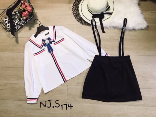 Set yếm + áo somi