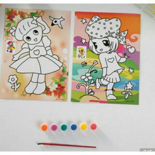 100 bộ Tranh  tô  màu  nước khổ a4