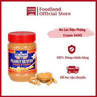 Bơ lạc bơ đậu phộng Crown 340g làm mứt ăn cùng bánh mì - Foodland
