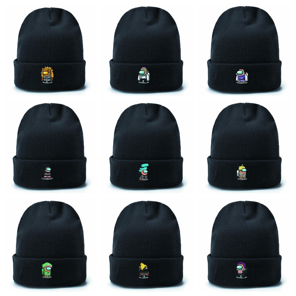 Mũ len nam nữ IN HÌNH Among us One piece game nón Beanie đội đầu dạng tròn
