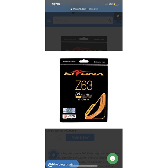 Dây cước căng vợt Kizuna Z63