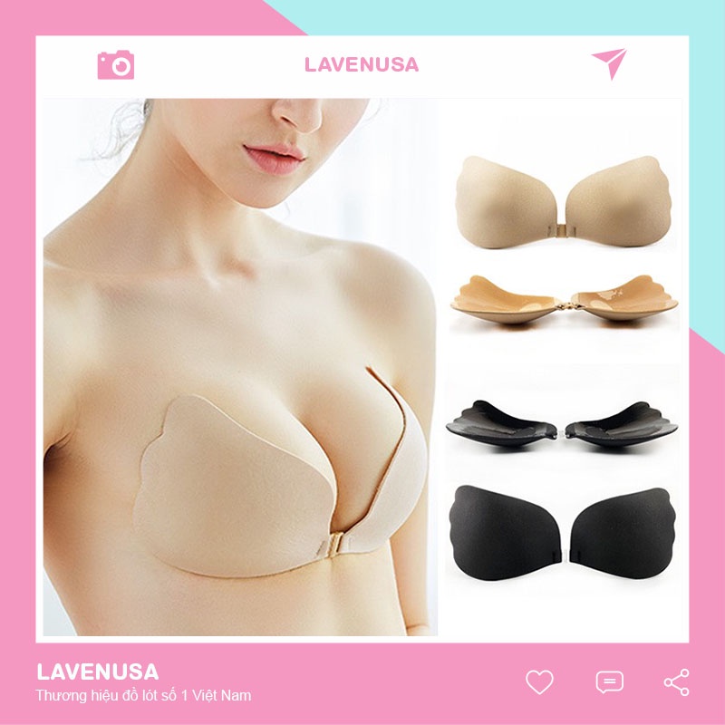 Miếng dán ngực silicon cánh tiên siêu dính cài trước nâng ngực LAVENUSA AL52