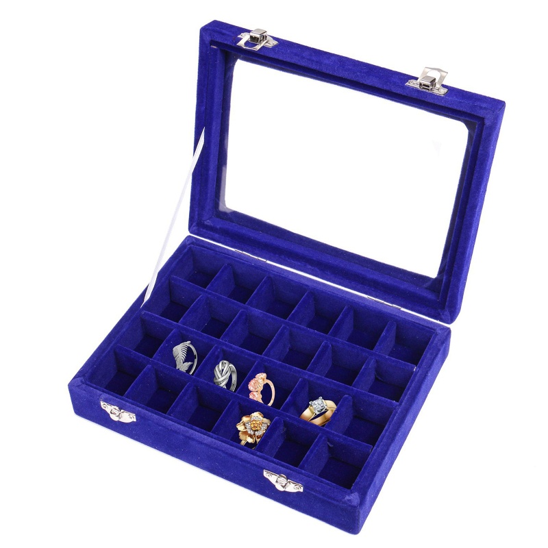 Hộp Đựng Trang Sức Bằng Da 24 Ngăn