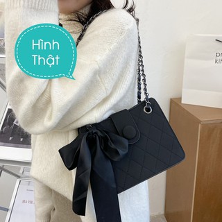 Túi Xách Thắt Nơ Đen, Mẫu Hottrend 2021 [Ảnh Thật] Beo House Order Taobao