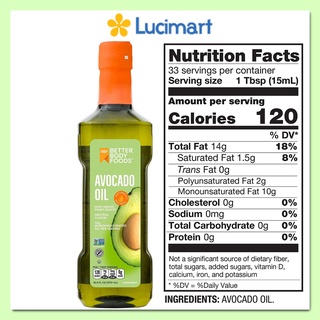 Dầu bơ Better Body Foods Avocado Oil 500ml