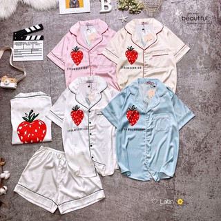 🍓mẫu hot🍓freeship đồ bộ pijama lụa latin cao cấp xinh xắn mẫu mã sang chảnh hàng thiết kế vải mềm mịn mát