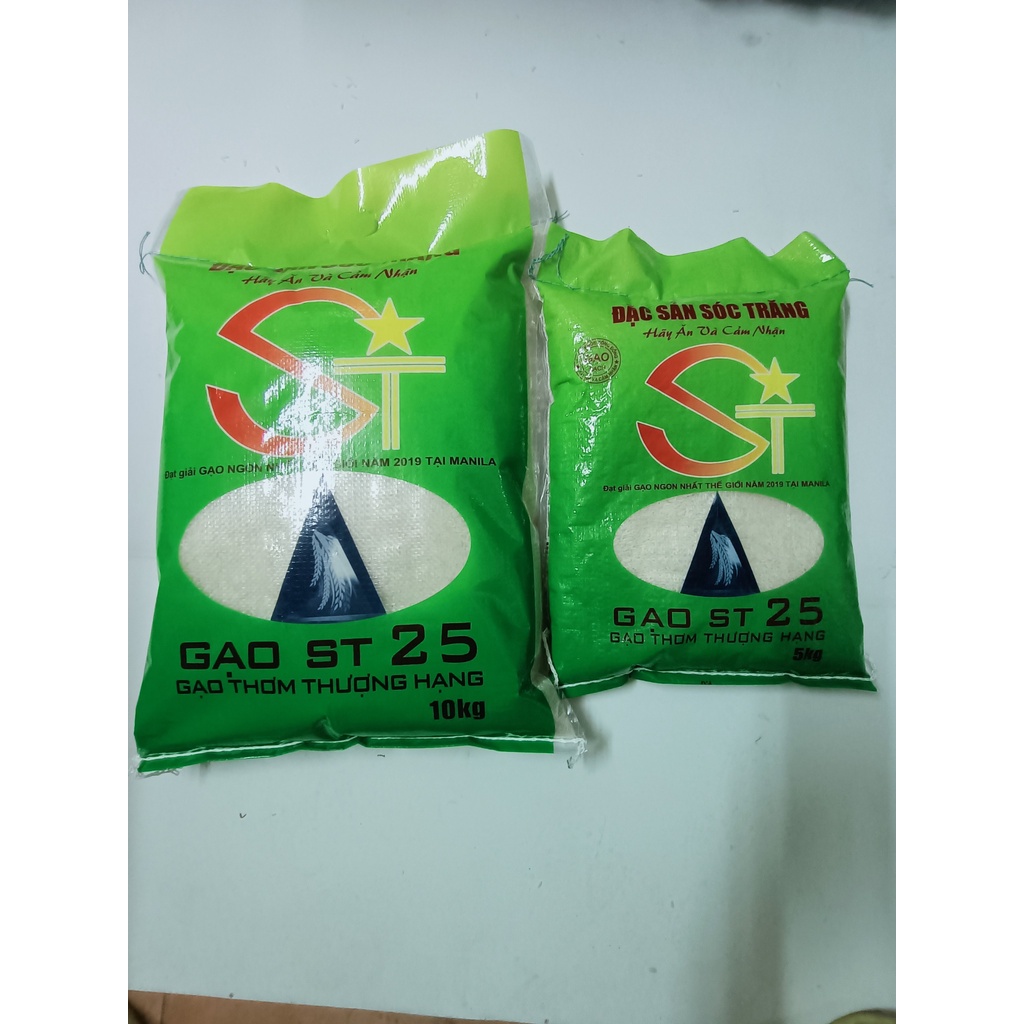 Gạo ST25 Loại 2 Túi 1kg Và Bao 5kg, Gạo Đặc Sản Sóc Trăng (Gạo Ngon Thế Giới Năm 2019)