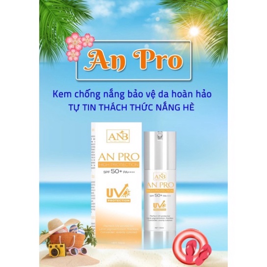 Kem Chống Nắng Lâu Trôi Làm Sáng Da An pro Tâm An SPF50+ PA++++ 50ML Chính Hãng