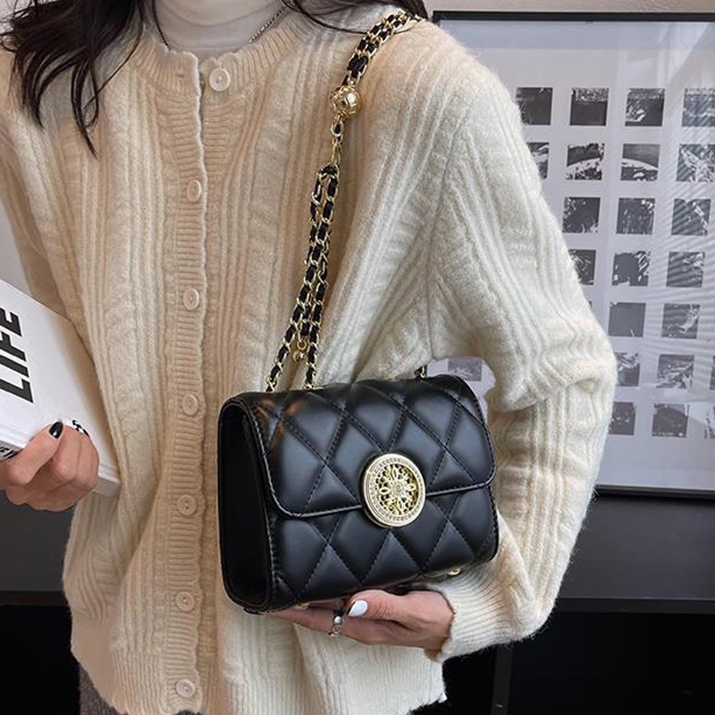 Túi Đeo Vai Hình Vuông Cỡ Nhỏ Phối Dây Đeo Sợi Xích Thời Trang Cho Nữ