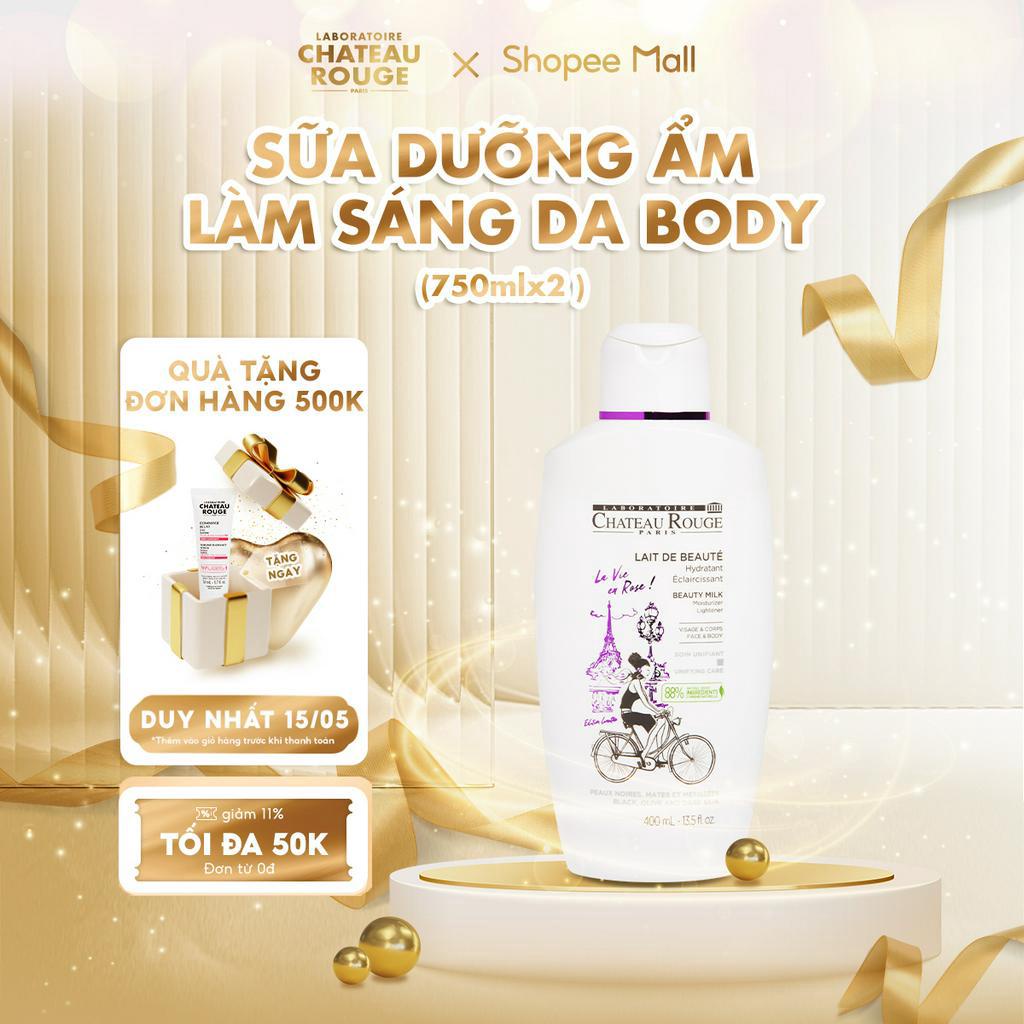 Sữa Dưỡng ẩm chống nứt nẻ - Trắng da - Loại bỏ tế bào chết body Chateau Rouge - 400ML/750ML