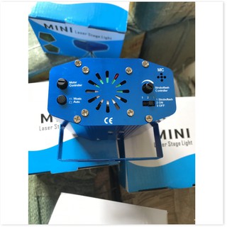 Đèn Laser Mini sân khấu, vũ trường, trang trí phòng Karaoke cảm biến theo nhạc